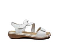 Rieker 659C7-80 White Leather Women's Rip Tape Sandals