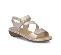 Rieker 659C7-89 Rose Gold Womens Comfortable Sandals in a Plain Leather in Size 42