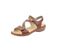 Rieker 659C7 Ladies Brown Hook & Loop Sandals Brown