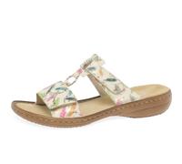 Rieker 659X6-90 Beige Floral Womens Slide Sandals in a Plain Leather in Size 41