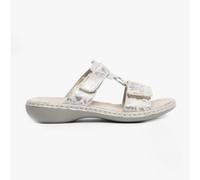 Rieker 659x6-80 Womens Sandals Metallic - Silver Leather - Size UK 6.5