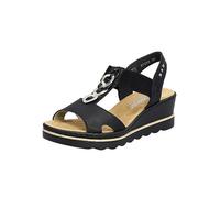 Rieker 67498 Ladies Black Elasticated Sandals Black