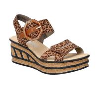 Rieker 68176-90 | Brown Leopard | Womens Wedge Heel Sandals 4 Brown Leopard
