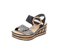 Rieker 68176 Ladies Black Hook & Loop Sandals Black