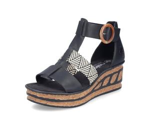 Rieker - 68182 cuir 6 cm noir - 68182 - CUIR - 6 CM - NOIR - 39, Black