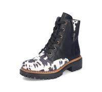 Rieker 72617 Women's Lace-Up Ankle Boots, White Black 01, 41 EU Schmal