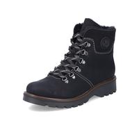 Rieker Womens Synthetic Leather Lace-Up Comfort Black Ankle Boots