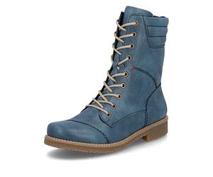 Rieker 73570-00 Women's Warm Linned Lace Up Zip Boots Trainers