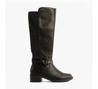 Rieker 75490 Womens Leather Zip Up Comfort Casual Black Tall Boots