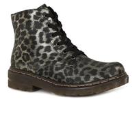 Rieker 78240-90 Black Leopard Womens Biker Boots in a Plain Synthetic in Size 38