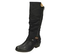 Rieker 93655 Womens Warm Lining Casual Zip Boots-Black