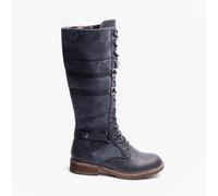 Rieker 94732 Womens Synthetic Leather Zip Up Water Resistant Blue Tall Boots