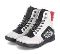 Rieker 45904-60 White Black Red Womens Lace Up Boots in a Plain Synthetic in Size 39