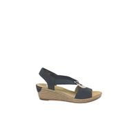 Rieker 'alula' Wedge Heel Sandals In Navy Navy 7.5