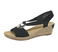 Rieker Alula Womens Wedge Heel Sandals 3.5 UK Schwarz