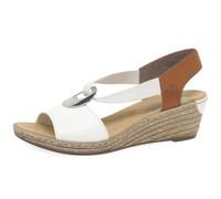 Rieker Alula Womens Wedge Heel Sandals 4 UK White/Cayenne