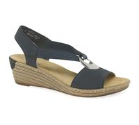 Rieker Alula Womens Wedge Heel Sandals - EU 39, Navy