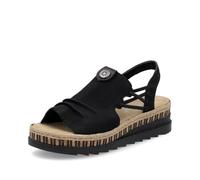 Rieker Black Elasticated Sandals for Ladies | Rieker V7972-00 Colour: Black, Size: EU 40 / UK 6.5