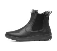 Rieker Women's Boots Z0061-00 Antistress Chelsea Ankle Wedge Faux Fur Trim Black