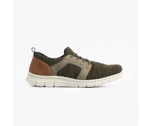 Rieker B7796 Mens Synthetic Slip-On Comfort Green Casual Trainers