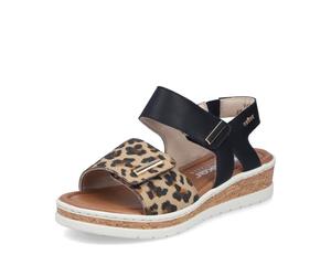 Rieker Barmouth Womens Black Easy Fasten Sandal - Size