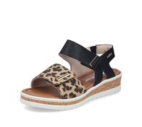 Rieker Barmouth Womens Black Easy Fasten Sandal - Size 7.5 - Black