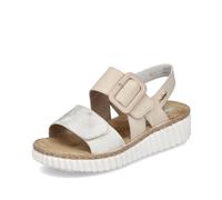Rieker Beige Hook & Loop Sandals for Ladies | Rieker 69260-60 Size: EU 41 / UK 7.5, Colour: Beige