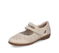 Rieker Beige Hook & Loop Shoes for Ladies | Rieker 47675-60 Size: EU 38 / UK 5, Colour: Beige