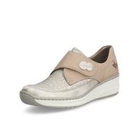 Rieker Beige Hook & Loop Shoes for Ladies | Rieker 487C0-60 Size: EU 41 / UK 7.5, Colour: Beige