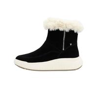Rieker - Black Boots with Semi-Wedge Heel and Zip with Beige Fur Collar