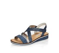 Rieker Blue Hook & Loop Sandals for Ladies | Rieker V3663-14 Size: EU 36 / UK 3.5, Colour: Blue