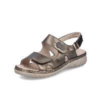 Rieker Bronze Hook & Loop Sandals for Ladies | Rieker Colour: Metallic, Size: EU 37 / UK 4 37