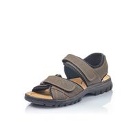 Rieker Tristam Mens Riptape Fastening Sandals 7/41 Brown - Braun (Tabak/Schwarz 27)