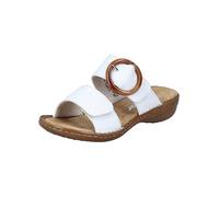Rieker Buckle Slip-On Mules White