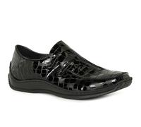 Rieker Celia Ladies Leather Casual Shoe - EU 37, Jet Black
