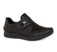 Rieker Ladies Casual Extra Wide Shoes 48954-00 - Black Synthetic - UK Size 8 - EU Size 42 - US Size 10