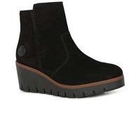 Rieker Y5065 Womens Suede Leather Zip Up Warm Lining Casual Black Ankle Boots