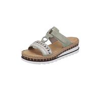 Rieker Embellished Velcro Mules Mint