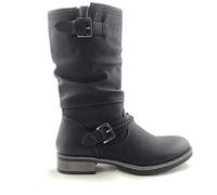 Rieker Estella Womens Calf Length Slouch Boots 3.5 UK Black