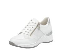Rieker Frühjahr/Sommer, Women’s Low-Top Sneakers, White (Weiss/Weiss-Silber/Argento/ 80 80), 6.5 UK (40 EU)