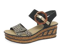 Rieker Women's 68176 Sandals, Black Multi, 7.5 UK