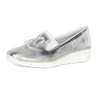 Rieker Gleam Womens Tassel Loafers 8 UK Silver