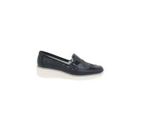 Rieker 'glimmer' Low Wedge Shoes In Navy Navy 6.5