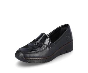 Rieker Glimmer Womens Shoes 6.5 UK Black Lea/Pat