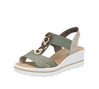 Rieker Green Elasticated Sandals for Ladies | Rieker 67498-52 Colour: Green, Size: EU 38 / UK 5