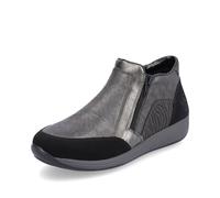 Rieker N1152-42 Grey Leather Ankle Boots Wider Fitting Warm Flat Shoes (Grey Combination, numeric_8)
