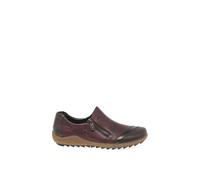 Rieker Ladies Zip Fastening Leather Casual Shoes L7571-25 - Red Combi Leather - UK Size 6 - EU Size 39 - US Size 8