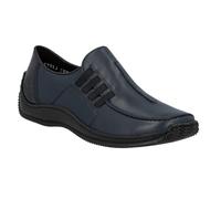 Rieker L1777-14 Navy Leather Womens Comfort Slip On Shoes