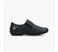 Rieker L1777-14 Navy Leather Womens Comfort Slip On Shoes in a Plain Leather in Size 37