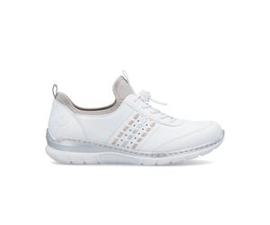 Rieker L3259-80 White Women's Elasticated Casual Trainers